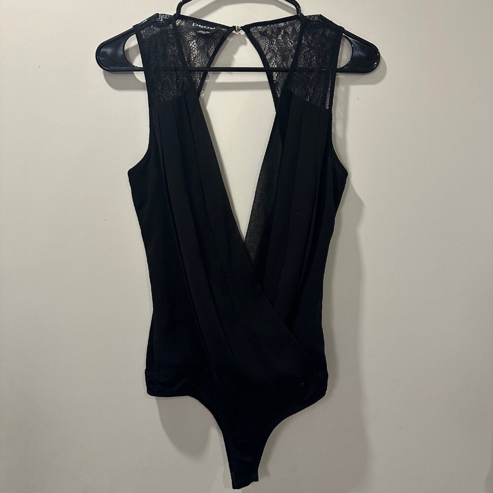 🎀Bebe Women's Lace Bodysuit - Black